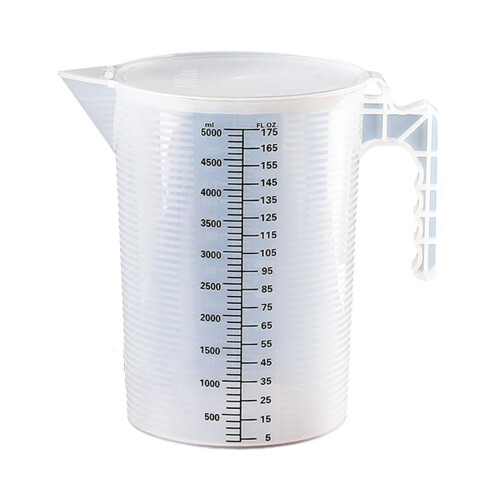 Brocca graduata in plastica da 5000 ml con coperchio e manico 2