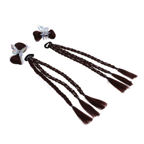 2 pezzi di extension per capelli a treccia marrone scuro HT Silk