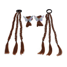 2 pezzi di extension per capelli a treccia castano chiaro in seta