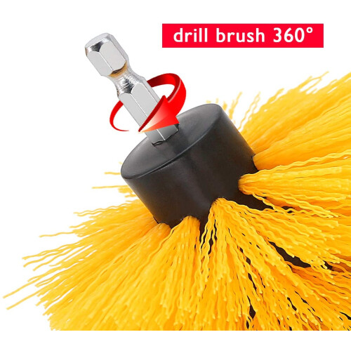 Scrub brushes for drill/screwdriver Yellow 8 parts 2