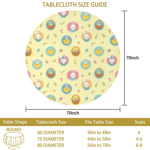 Runde Polyester-Tischdecke, 60 Zoll Durchmesser 2