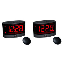 2X Sveglia Molto Rumorosa con Agitatore da Letto Wireless, Doppia Sveglia Un Vibrazione per  Ha Il Sonno Pesante, Non Udenti E con Problemi di