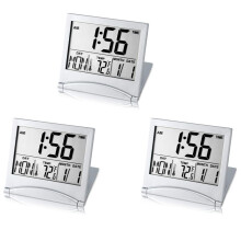 3X RéVeil de Numérique Horloge à Affichage Grand Nombre Portable à Piles avec Température 12 / 24H Petite Horloge de Bureau