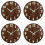 4X Relógio de Parede Luminoso, Relógios de Parede Silenciosos de Madeira de 12 Polegadas Sem Tique-Taque para Sala de Estar Interna/Externa 1