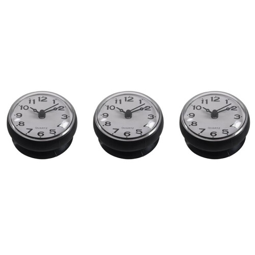 3pcs 7cm Waterproof Kitchen Bathroom Shower Clock Suction Cup Sucker Wall Black