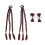 2 pezzi di extension per capelli a treccia marrone scuro HT Silk 12