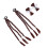 2 pezzi di extension per capelli a treccia marrone scuro HT Silk 13