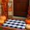 Tapete de entrada externo xadrez azul tecido à mão, 40 x 60 cm (15,7 x 23,6 polegadas). 4