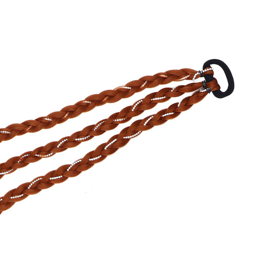 2 pezzi di extension per capelli a treccia castano chiaro in seta 2