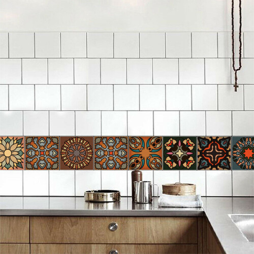 120 Pcs 3D Multi Moroccan Self-Adhesive Bathroom Kitchen Wall Stair Tile Sticker