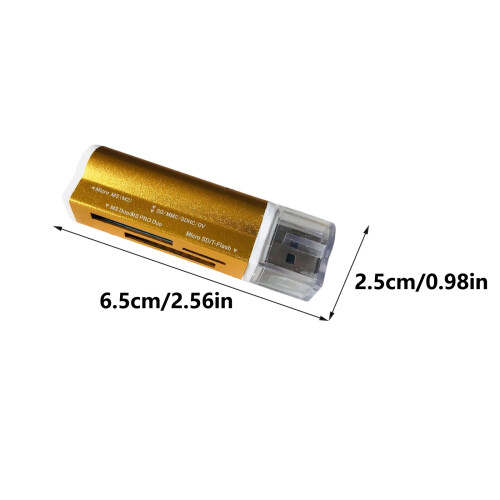 USB 2.0 minnekortleser for SD TF MicroSDHC MS 2