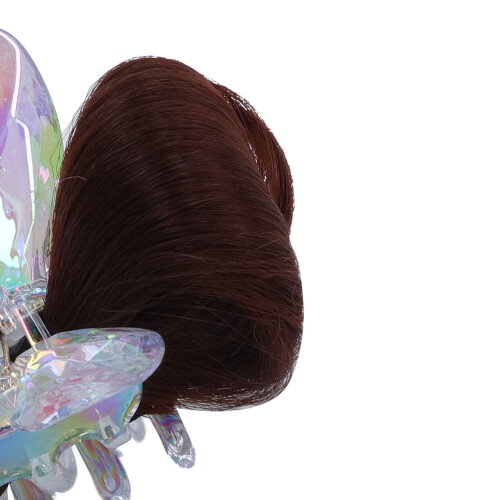 2 pezzi di fermacapelli per chignon in seta marrone scuro ad alta temperatura 2