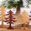 Mini Christmas Tree Decorative Light Brown Wood 1 Pack 2