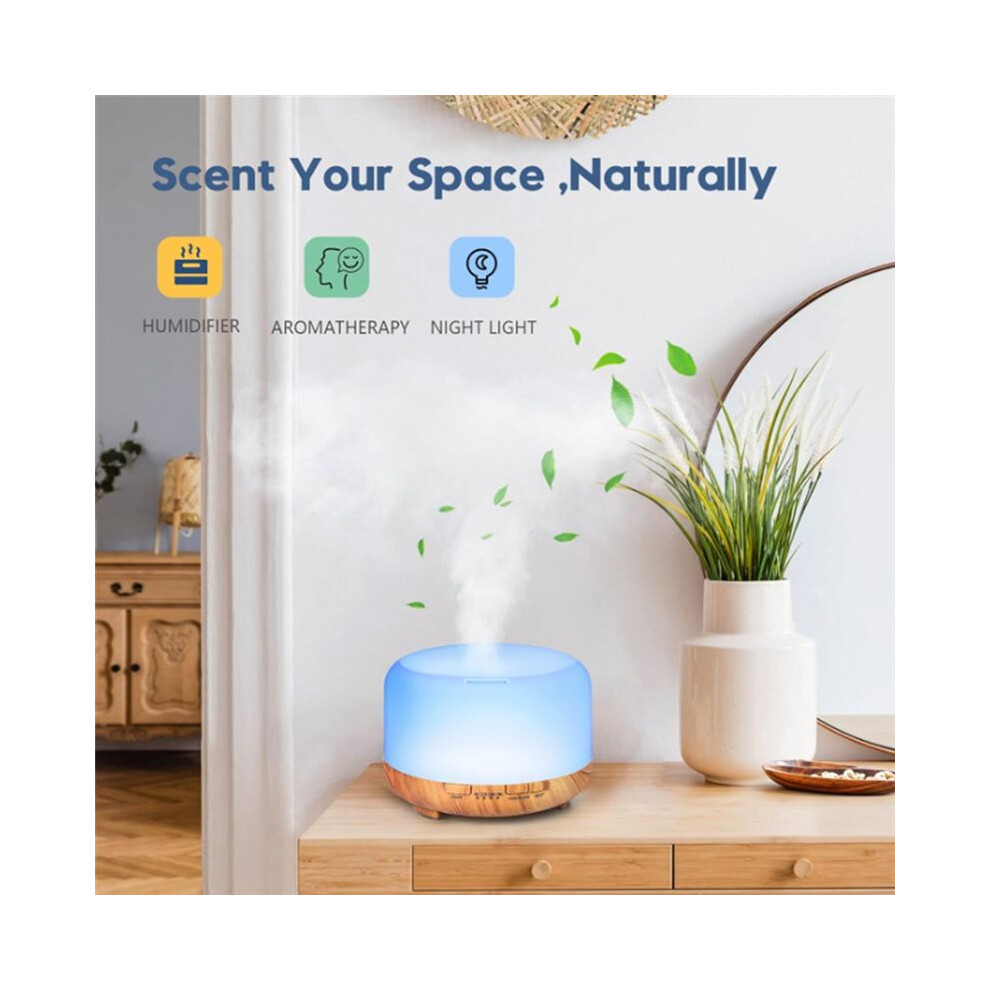 Essential Oil Diffuser 500ml Humidifier Diffusers Aromatherapy Diffuser with Remote Control US Plug