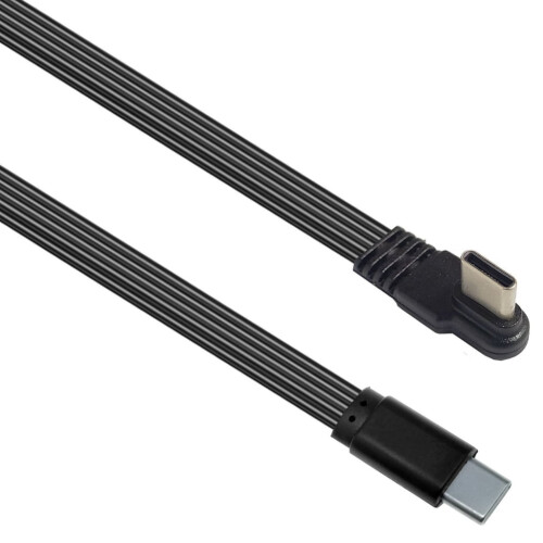 Εύκαμπτο επίπεδο καλώδιο FPC USB C, σχεδιασμός υπό γωνία 90 μοιρών, φόρτιση PD 45W, 2