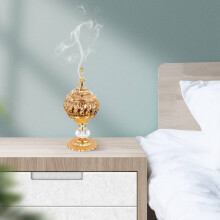 2X Incense Burner Incense Bakhoor Charcoal Incense Burner Metal Arab Censer Desktop Decor for Incense Sticks Cones