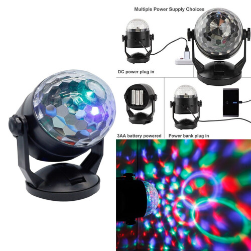 Disco Party Light Black ABS Sound-Activated 5 Inch 1