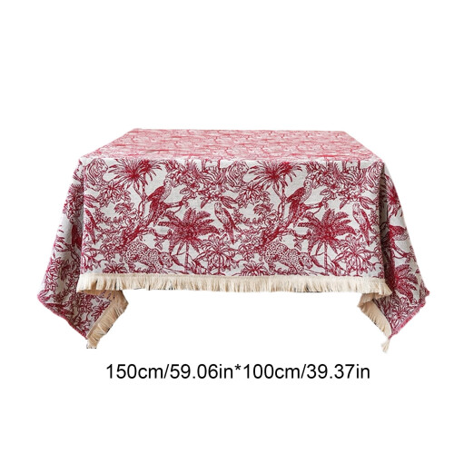 Etnisch geverfd tafelkleed rood 150x100cm 2