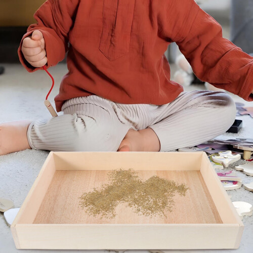Sandbox With Lid Light Brown Wood 1Set 2