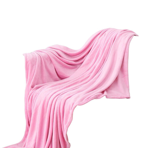 Pink Fleece Throw Blanket 59x79 in 1