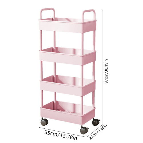 Chariot de rangement roulant à 4 étagères ventilées 2