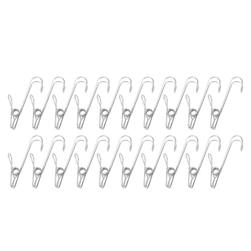 20 pièces de clips en acier inoxydable à longue queue avec crochets 1
