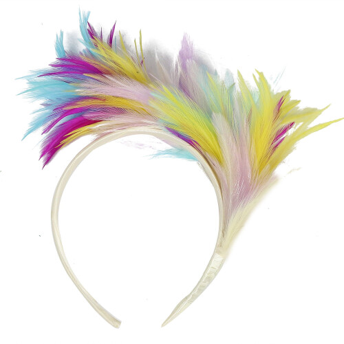 Dames fascinator hoofdband – wit, 26x26cm 2