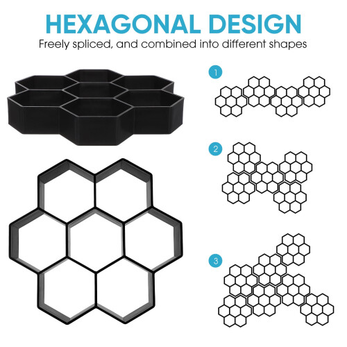 Cementstensformar med hexagonal tegeleffekt PP1-pack för trädgårdsrenovering 1