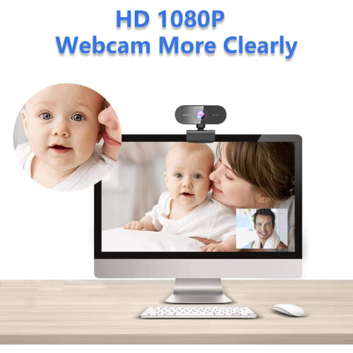 Webcam HD 1080p com microfone, grande angular, compatível com PC/Mac/Laptop/Zoom/Skype/YouTube/Xbox One/PS4 1