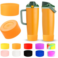 Lot de 2 manchons en silicone pour bouteilles et gobelets Owala FreeSip Sway de 30 et 40 oz, accessoires Owala - Orange