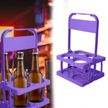 Foldable Dark Purple Wine Rack, Portable 4-Hole Cup Holder for Beer, Wine, Coffee – Compatible with Catering, Restaurant, Travel & Car