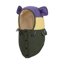 Kinderwintermuts met berenoren, sjaal en masker, 3-in-1, legergroen