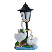 Statue de cygne lumineuse à énergie solaire, sculpture de jardin en résine imperméable pour la décoration de votre porche ou pelouse.