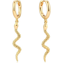 Dainty Gold Snake Earrings for Women 18K Gold Plated Dainty Snake Huggie Hoop Earrings Small Tiny Minimalist Snake Hoop Huggie Earrings Snake Jewelry
