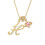 Heart-shaped diamond initial pendant necklace gold-plated 1