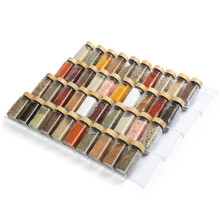 Plateau à épices en acrylique pour la cuisine, organisateur de tiroir transparent à 8 niveaux avec support en L, peut contenir 28 pots, compatible