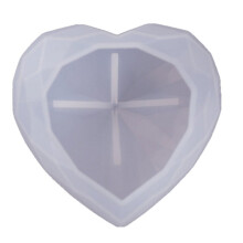 Molde de resina con forma de corazón facetado grande, molde de resina con cristales 3D, herramientas para manualidades