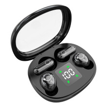 Mini écouteurs Bluetooth invisibles pour dormir, faire du sport et travailler – 2 paires, design mini avec poignée courte (kaki)
