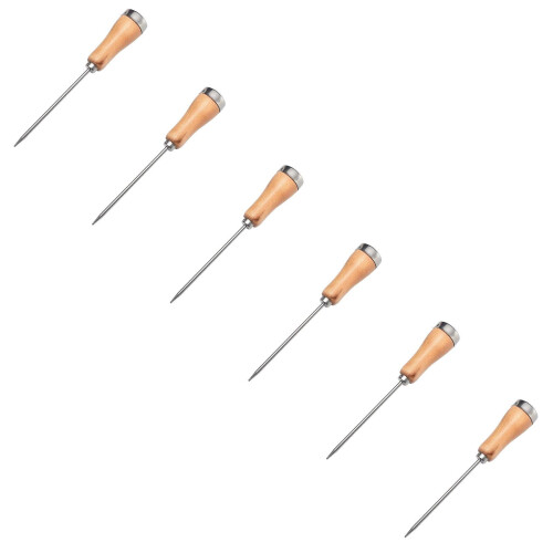Halberd-Eispickel aus Edelstahl, Einzelgabel – 6er-Pack
