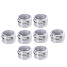 Pots à épices magnétiques avec base en acier inoxydable - Boîtes de rangement hermétiques pour la cuisine avec couvercles à saupoudrer