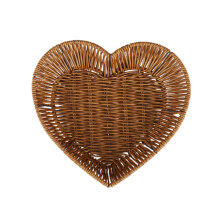 Panier de rangement décoratif en rotin tressé en forme de cœur Xechzx, idéal pour servir des amuse-gueules et des fruits. Organisateur de table
