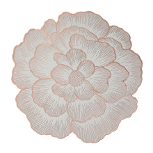 Runde Tischsets mit Rosenblüten für den Küchentisch, Tischsets aus gepresstem Vinyl/PVC für Feste, Partys, Hochzeiten, Tischdekoration, Gold