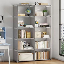 Étagère simple à plusieurs niveaux, facile à monter soi-même, étagère de rangement carrée en plastique pour salon, bureau ou chambre.