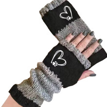 Damen-Fingerlose Touchscreen-Handschuhe, warm gestrickt, 8,7 x 3,9 Zoll