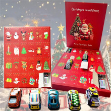 Calendrier de l'Avent 2025 avec voitures de course à rétrofriction – Compte à rebours de 24 jours, cadeaux de fête et prix pour la classe