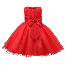 Vestido rosa infantil com saia bufante – Ideal para o Natal