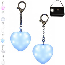 2 phíosa Sparán Grá Mála Tote Solas Braite Tadhaill, Croí/Ciorcal/Scamall/Lapa Cat/Lampa Mála Láimhe Mini LED i gCruth Ubhchruthach