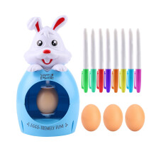 Kit giratorio para decorar huevos con 8 marcadores y 3 huevos – Compatible con Eggmazing, Azul