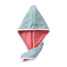 Yoloke Microfiber Hair Towel Wrap, Turban with Button, Head Towel for Curly Wet Drying Hair for Women, Quick Dry Bath & Shower Towel(Green)