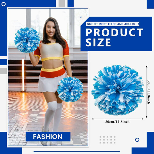 8 metalliske cheerleader-pomponer, 30 cm ringformet 1